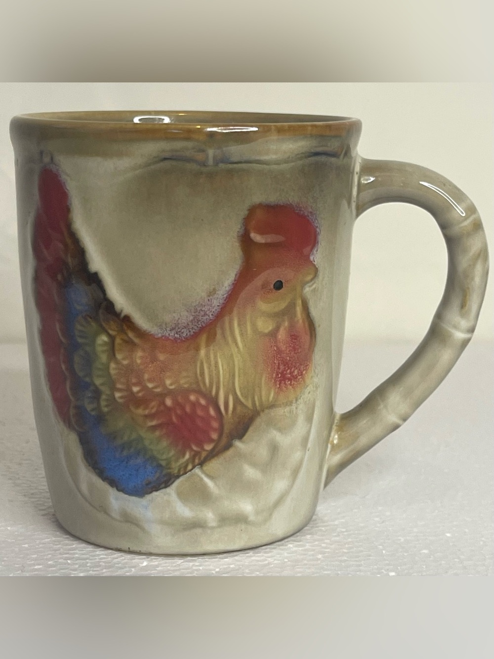 VTG Otagiri Style Colorful Rooster Chicken Country Farmhouse Coffee Tea Cup Mug